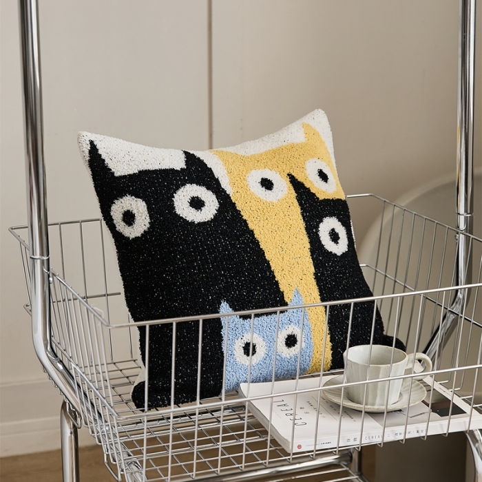 91家纺网 家纺一手货源 找家纺 暖绵绵 新款半边绒毛毯-弯月猫系列 弯月猫-猫咪兄弟