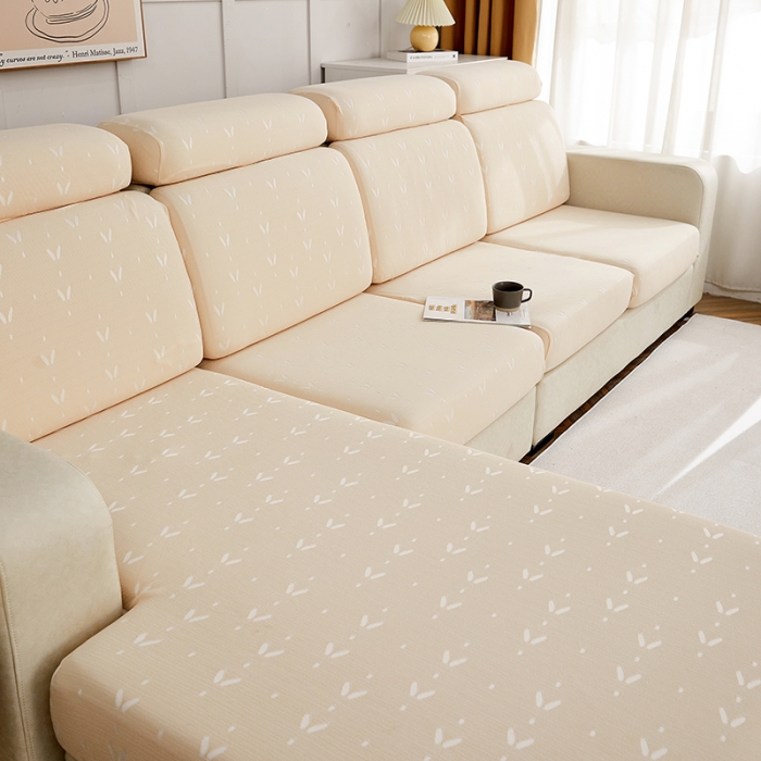 91家纺网 家纺一手货源 找家纺 逐日沙发套 2023新款酷丝麻沙发笠套-点点 酷丝-米黄