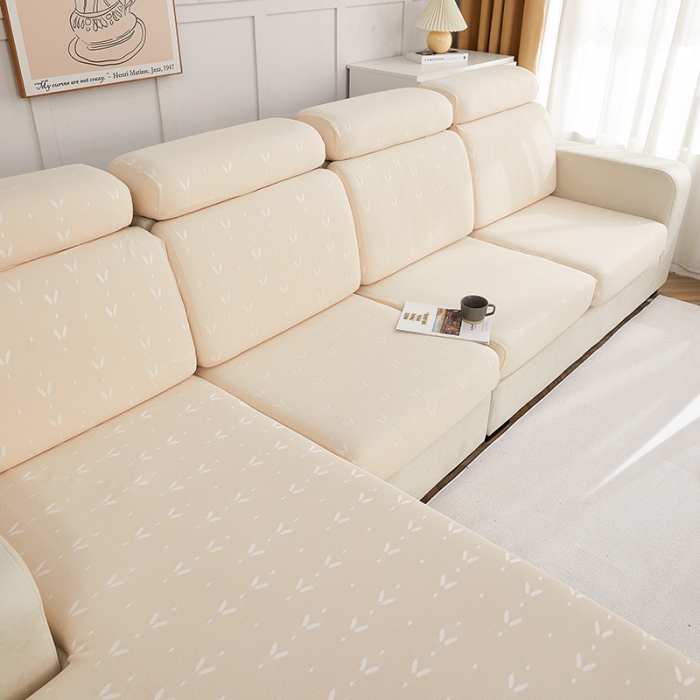 91家纺网 家纺一手货源 找家纺 逐日沙发套 2023新款酷丝麻沙发笠套-点点 酷丝-米黄