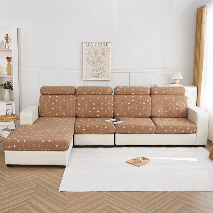 91家纺网 家纺一手货源 找家纺 逐日沙发套 2023新款酷丝麻沙发笠套-点点 酷丝-驼色