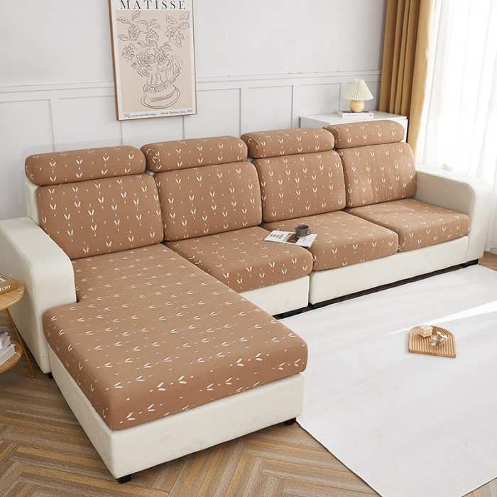 91家纺网 家纺一手货源 找家纺 逐日沙发套 2023新款酷丝麻沙发笠套-点点 酷丝-驼色