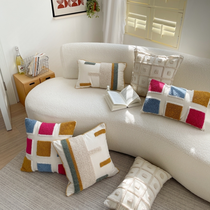 91家纺网 家纺一手货源 找家纺 （总）918拾朵家居 2022新款全棉帆布圈绒抱枕-安妮系列