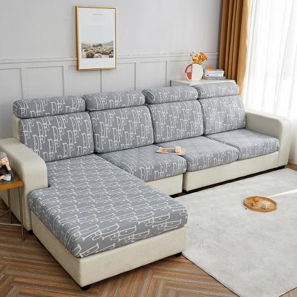 91家纺网 家纺一手货源 找家纺 逐日沙发套 2023新款酷丝麻沙发笠套-字母 酷丝-深灰