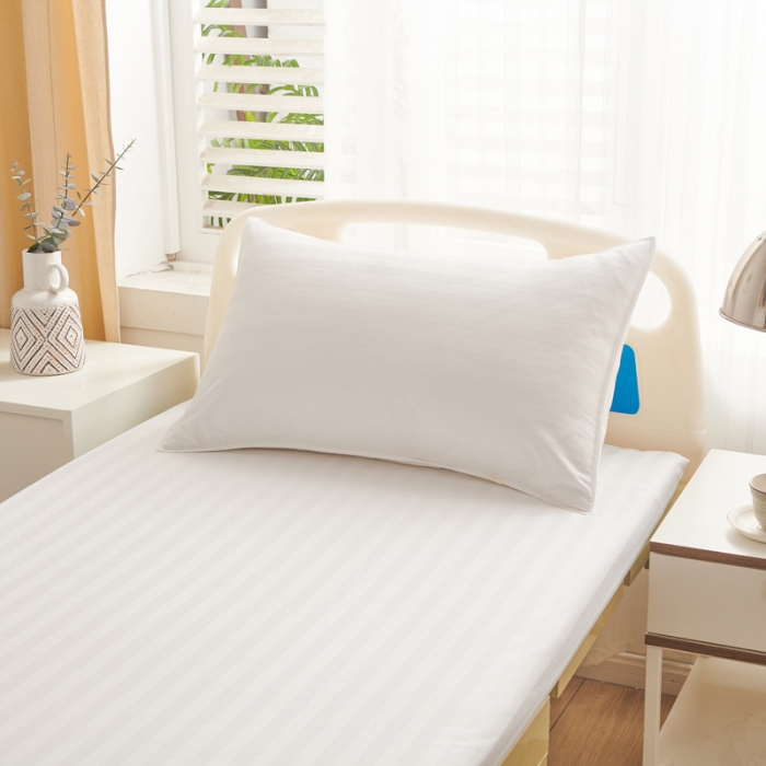 91家纺网 家纺一手货源 找家纺 啊雅 2025耐氯漂涤棉医护床上用品医院三件套 缎条白色