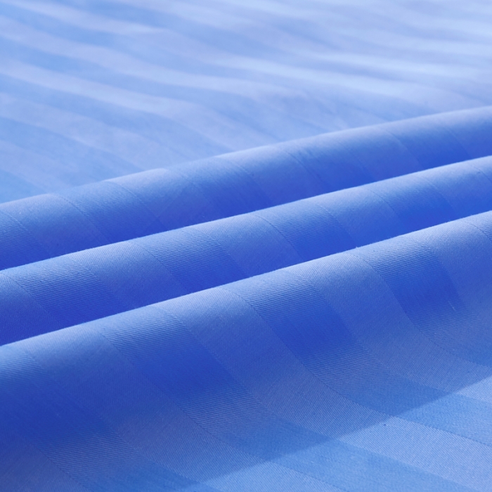 91家纺网 家纺一手货源 找家纺 啊雅 2025耐氯漂涤棉医护床上用品医院三件套 缎条蓝色