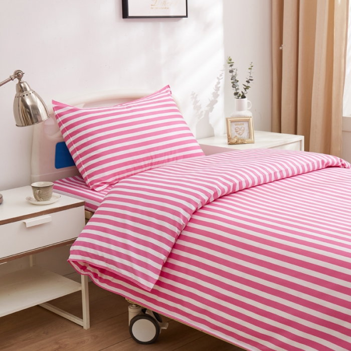 91家纺网 家纺一手货源 找家纺 啊雅 2025耐氯漂涤棉医护床上用品医院三件套 美容粉条