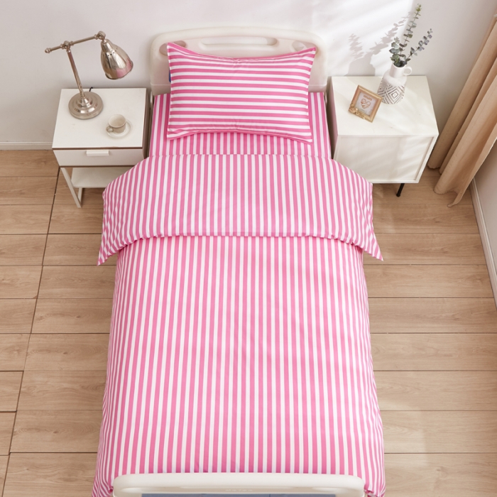 91家纺网 家纺一手货源 找家纺 啊雅 2025耐氯漂涤棉医护床上用品医院三件套 美容粉条