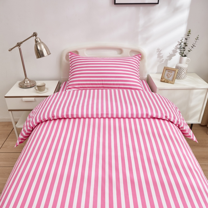 91家纺网 家纺一手货源 找家纺 啊雅 2025耐氯漂涤棉医护床上用品医院三件套 美容粉条