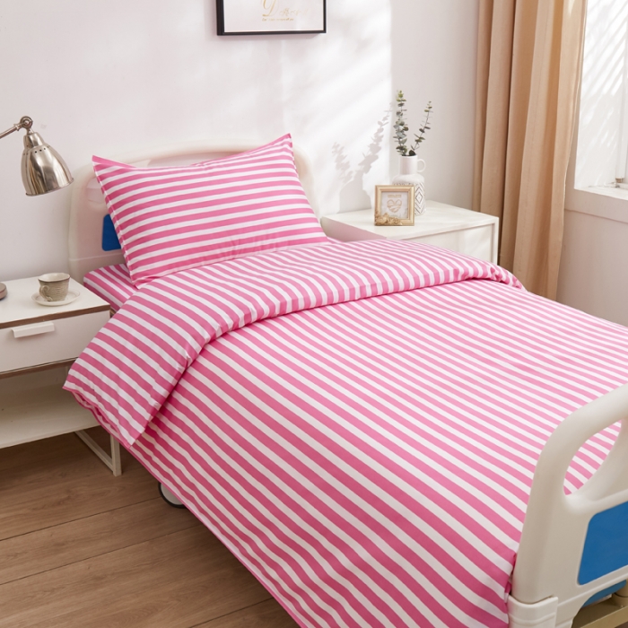 91家纺网 家纺一手货源 找家纺 啊雅 2025耐氯漂涤棉医护床上用品医院三件套 美容粉条