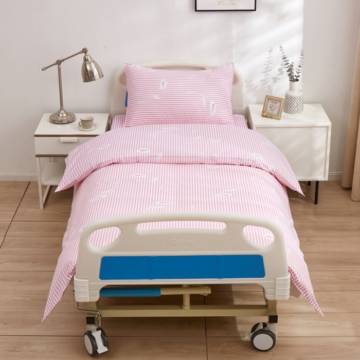 91家纺网 家纺一手货源 找家纺 啊雅 2025耐氯漂涤棉医护床上用品医院三件套 诊所粉条