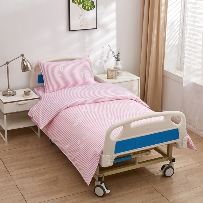 91家纺网 家纺一手货源 找家纺 啊雅 2025耐氯漂涤棉医护床上用品医院三件套 诊所粉条