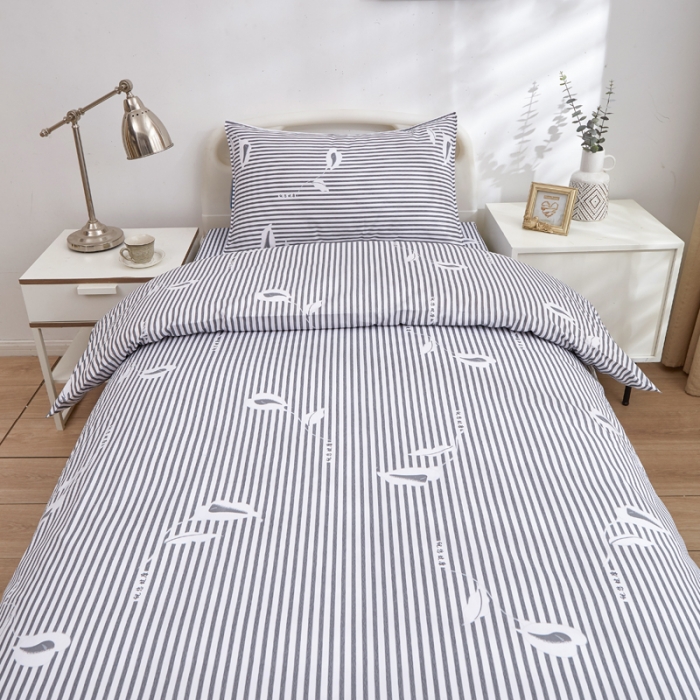 91家纺网 家纺一手货源 找家纺 啊雅 2025耐氯漂涤棉医护床上用品医院三件套 诊所黑条