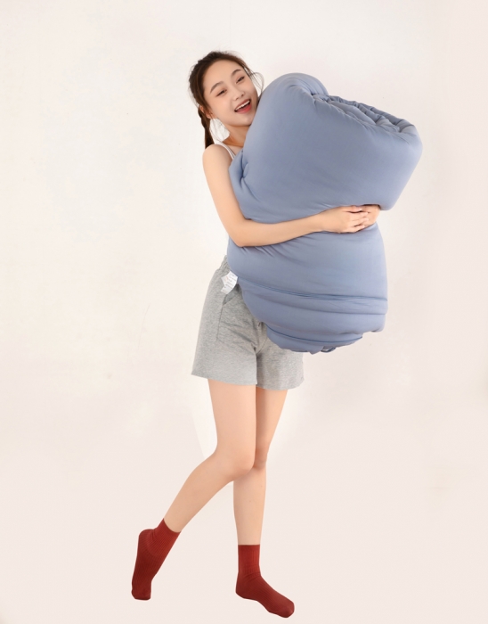 91家纺网 家纺一手货源 找家纺 天瑜家纺新款A类牛奶丝针织棉暖糯冬被春秋被被芯被子 宾利蓝