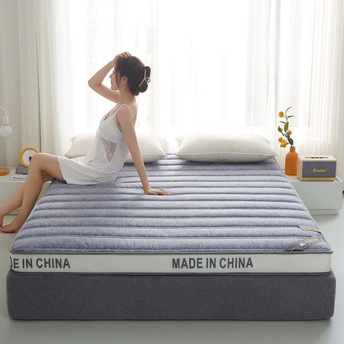 91家纺网 家纺一手货源 找家纺 优莱床垫 2022羊羔绒乳胶床垫 乳胶棉麻针织灰（6cm）