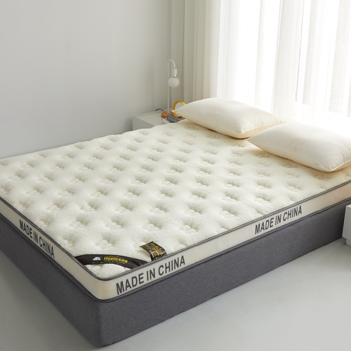 91家纺网 家纺一手货源 找家纺 优莱床垫 羊羔绒乳胶床垫 乳胶羊羔绒蝴蝶白色（6cm）