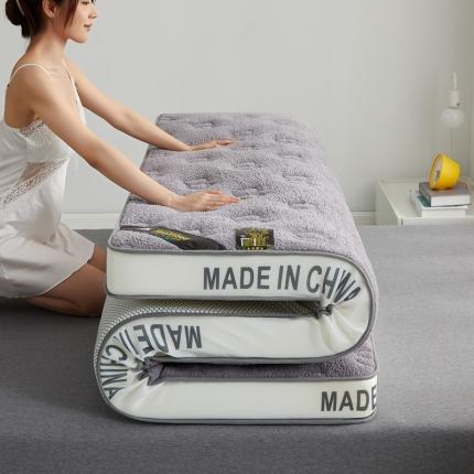 优莱床垫 羊羔绒乳胶床垫 乳胶羊羔绒蝴蝶灰色（6cm）