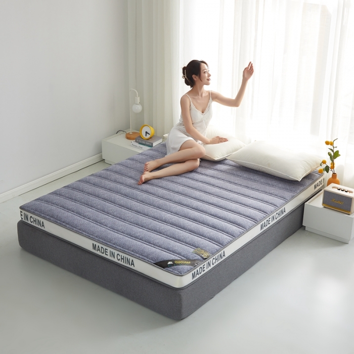 91家纺网 家纺一手货源 找家纺 优莱床垫 羊羔绒乳胶床垫 乳胶棉麻针织灰（10cm）