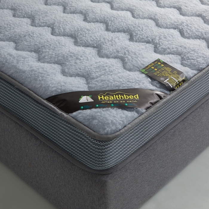 91家纺网 家纺一手货源 找家纺 优莱床垫 羊羔绒乳胶床垫 乳胶暖绒仿羊毛灰色（10cm）