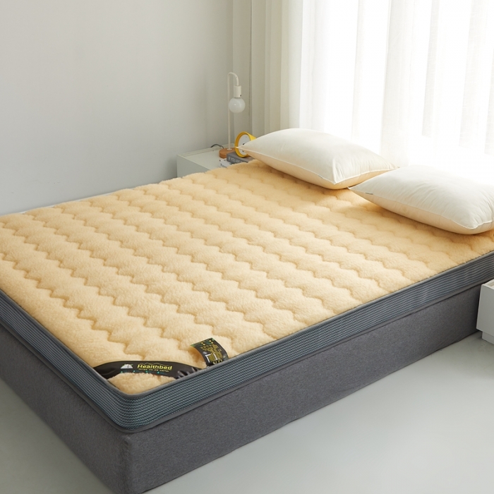 91家纺网 家纺一手货源 找家纺 优莱床垫2022羊羔绒乳胶床垫乳胶暖绒仿羊毛驼色（10cm）