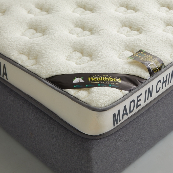 91家纺网 家纺一手货源 找家纺 优莱床垫2022羊羔绒乳胶床垫乳胶羊羔绒蝴蝶白色（10cm）