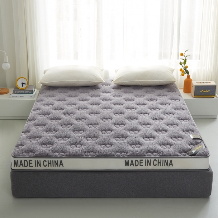 91家纺网 家纺一手货源 找家纺 优莱床垫2022羊羔绒乳胶床垫乳胶羊羔绒蝴蝶灰色（10cm）