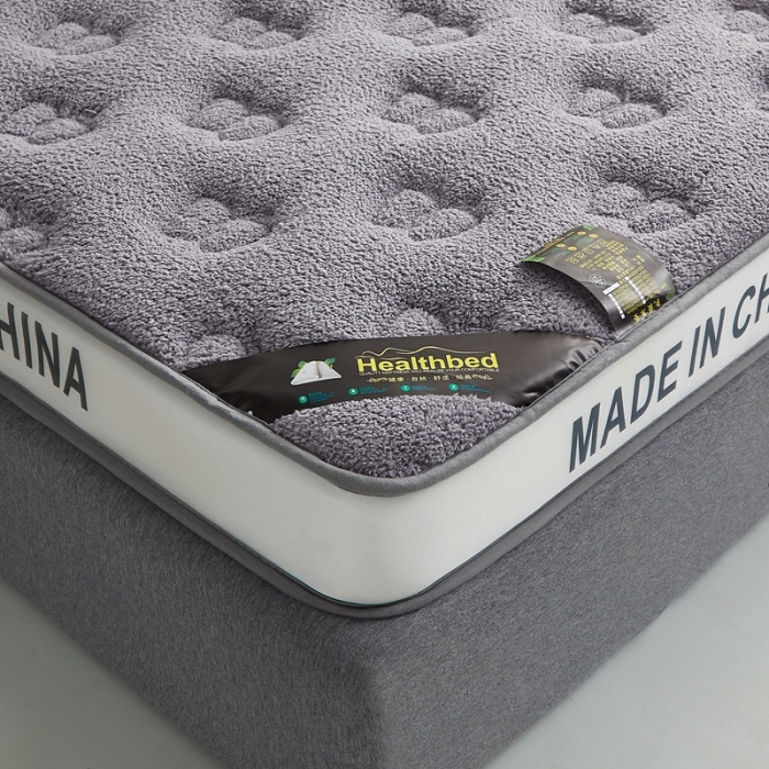 91家纺网 家纺一手货源 找家纺 优莱床垫2022羊羔绒乳胶床垫乳胶羊羔绒蝴蝶灰色（10cm）