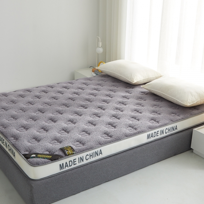 91家纺网 家纺一手货源 找家纺 优莱床垫2022羊羔绒乳胶床垫乳胶羊羔绒蝴蝶灰色（10cm）