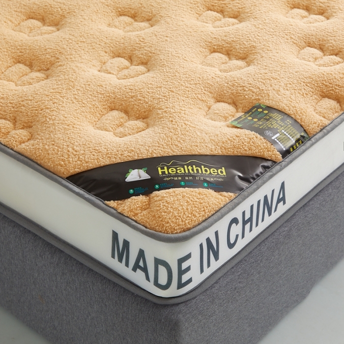 91家纺网 家纺一手货源 找家纺 优莱床垫2022羊羔绒乳胶床垫乳胶羊羔绒蝴蝶驼色（10cm）