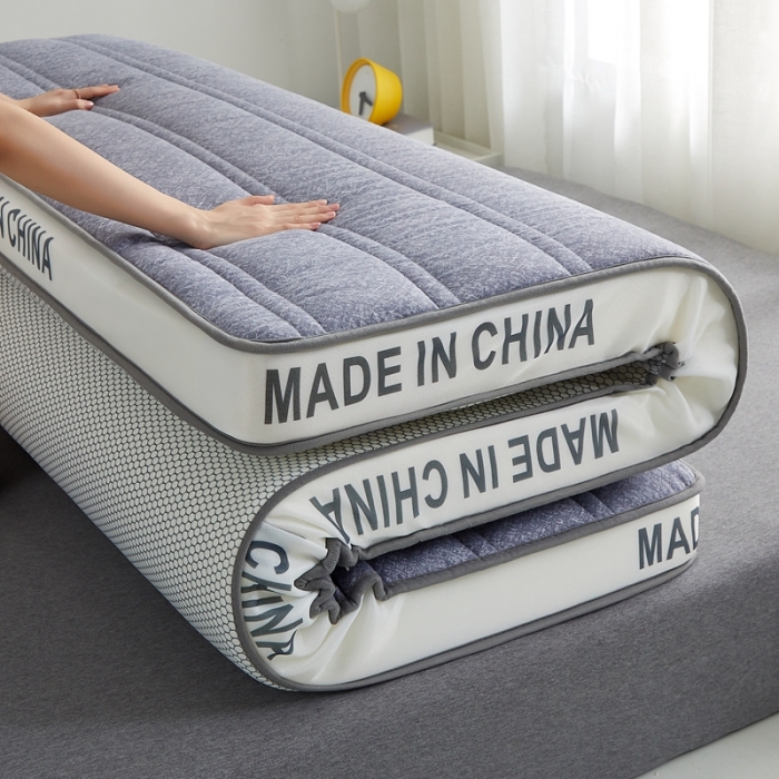 91家纺网 家纺一手货源 找家纺 优莱床垫 羊羔绒乳胶床垫 乳胶棉麻针织灰（10cm）