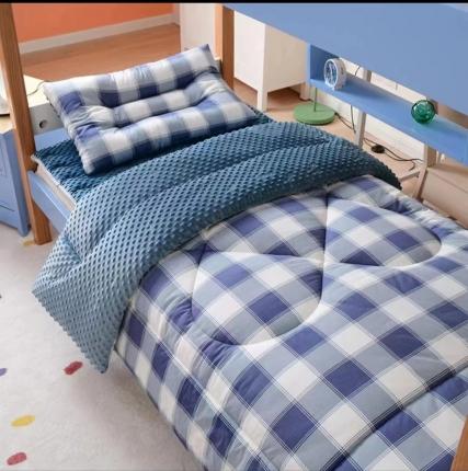 91家纺网 家纺一手货源 找家纺 安力森/诚臻酒店用品 2023新款学生被子豆豆成人款冬季加厚保暖豆豆被 布鲁