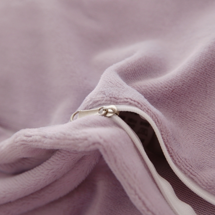 91家纺网 家纺一手货源 找家纺 玛奇朵 高定蕾丝边全消光云芙暖绒四件套-唯 一（场景2） 唯一（紫）