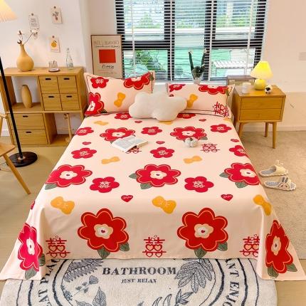 芃成 2022新款全棉磨毛单床单 红双喜