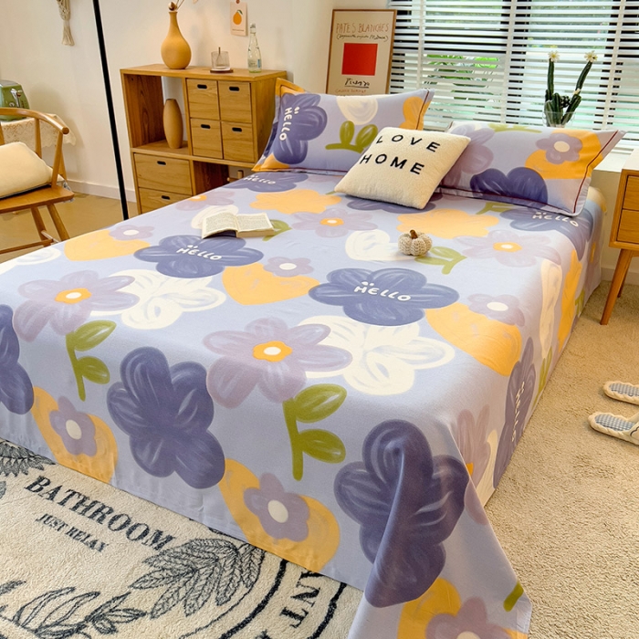 91家纺网 家纺一手货源 找家纺 芃成 2022新款全棉磨毛单床单 花花物语