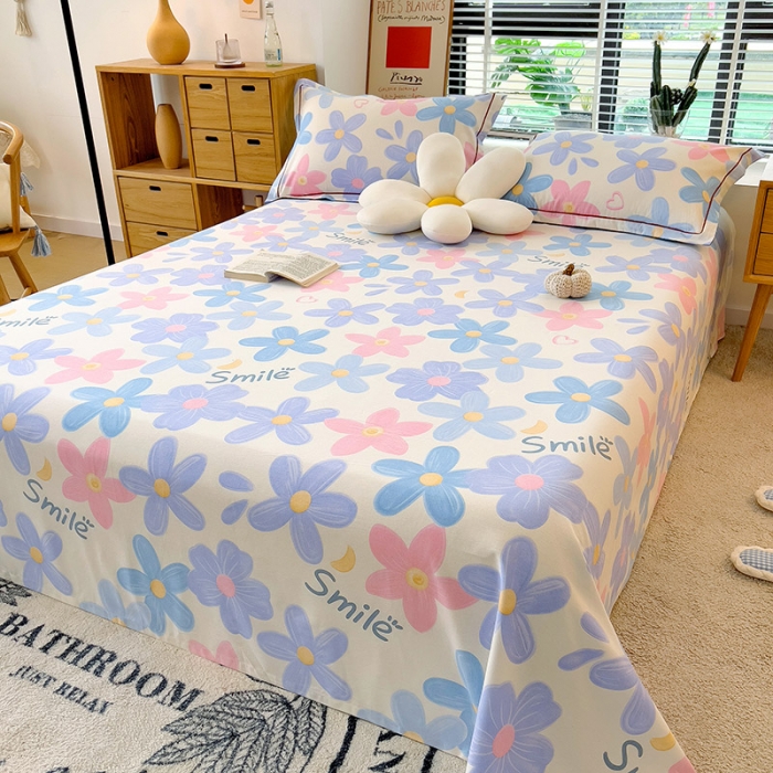 91家纺网 家纺一手货源 找家纺 芃成 2022新款全棉磨毛单床单 花季