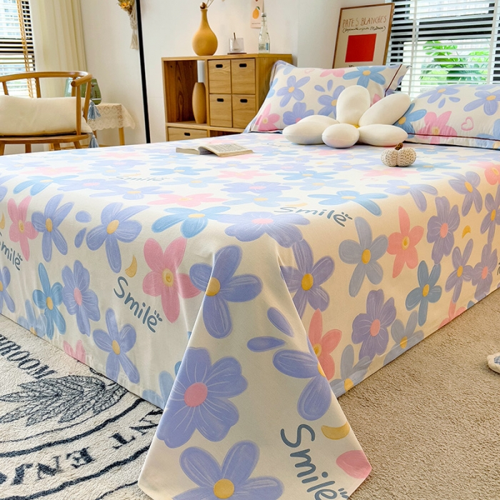 91家纺网 家纺一手货源 找家纺 芃成 2022新款全棉磨毛单床单 花季