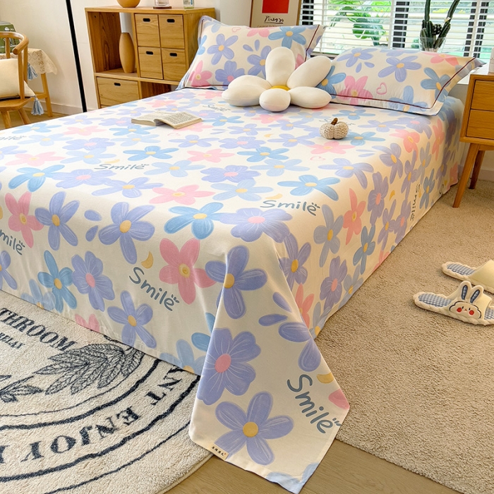 91家纺网 家纺一手货源 找家纺 芃成 2022新款全棉磨毛单床单 花季