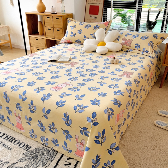 91家纺网 家纺一手货源 找家纺 芃成 2022新款全棉磨毛单床单 快乐时光