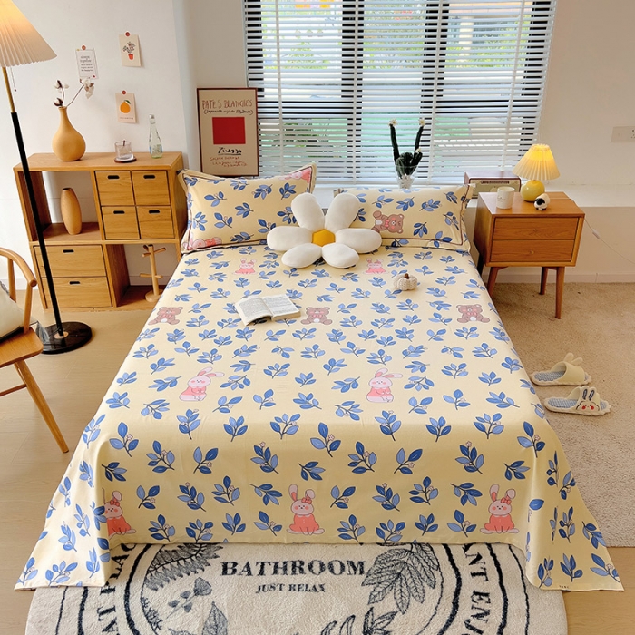 91家纺网 家纺一手货源 找家纺 芃成 2022新款全棉磨毛单床单 快乐时光