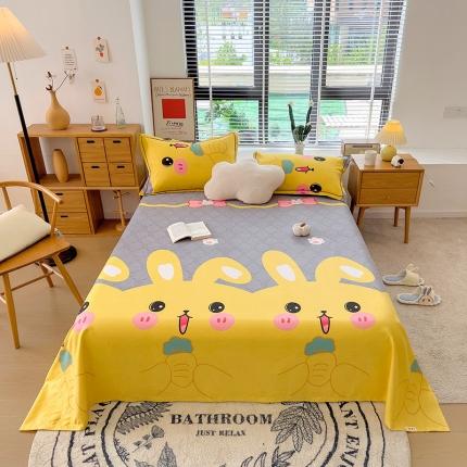 芃成 2022新款全棉磨毛单床单 萌小兔