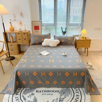 芃成 2022新款全棉磨毛单床单 字母家族 灰