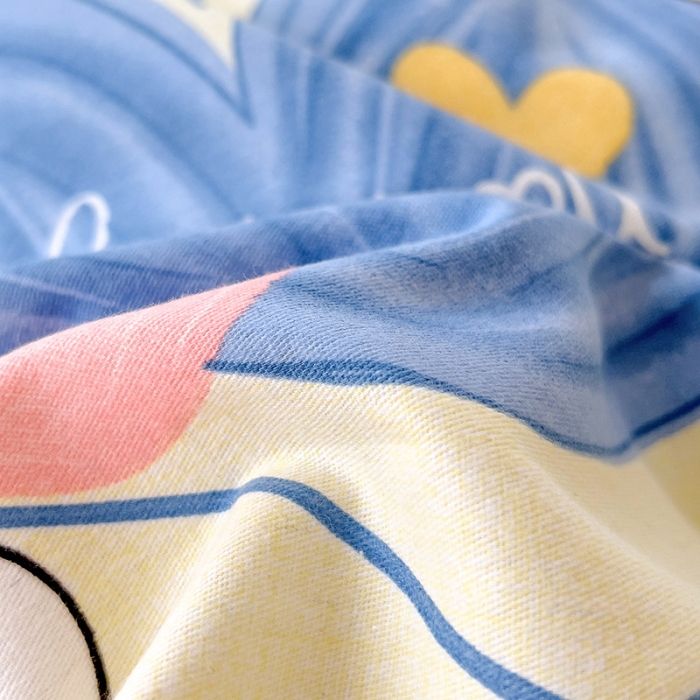 91家纺网 家纺一手货源 找家纺 芃成 2022新款全棉磨毛四件套 爱心兔兔