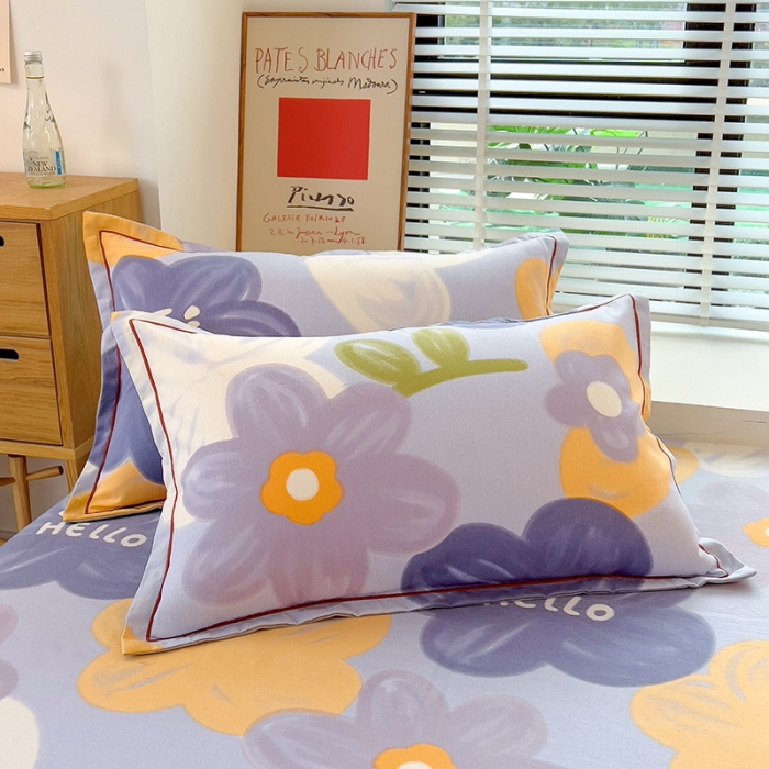 91家纺网 家纺一手货源 找家纺 芃成 2022新款全棉磨毛四件套 花花物语