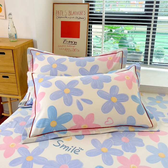 91家纺网 家纺一手货源 找家纺 芃成 2022新款全棉磨毛四件套 花季