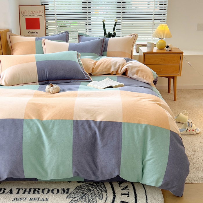 91家纺网 家纺一手货源 找家纺 芃成 2022新款全棉磨毛四件套 极简主义