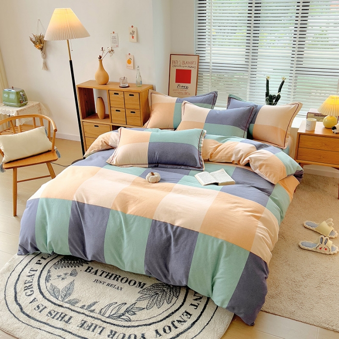 91家纺网 家纺一手货源 找家纺 芃成 2022新款全棉磨毛四件套 极简主义