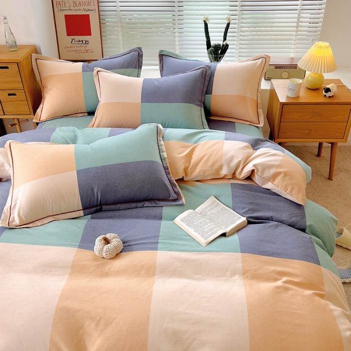 91家纺网 家纺一手货源 找家纺 芃成 2022新款全棉磨毛四件套 极简主义