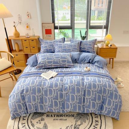 芃成 2022新款全棉磨毛四件套 小时光 蓝