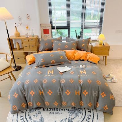 芃成 2022新款全棉磨毛四件套 字母家族 灰