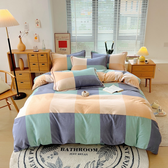 91家纺网 家纺一手货源 找家纺 芃成 2022新款全棉磨毛四件套 极简主义