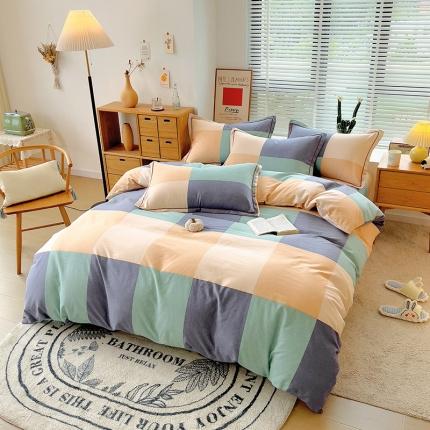 91家纺网 家纺一手货源 找家纺 芃成 2022新款全棉磨毛被套 极简主义